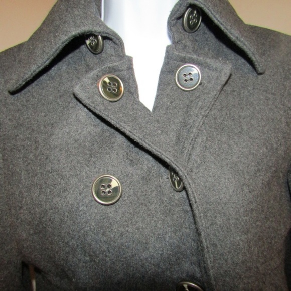 Express Jacket Grey Double Button 60% Wool Winter - Picture 4 of 6